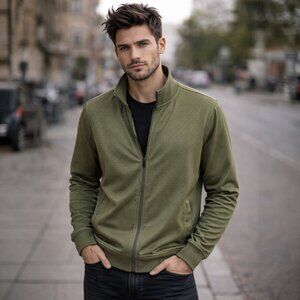 Ted Baker London Robine Olive Green Front Zip Jacket Size 6 (US XXL)